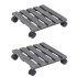 Soporte con ruedas para plantas 2 unidades WPC gris