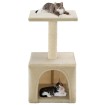 Rascador para gatos con poste de sisal 55 cm beige