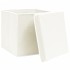 Cajas de almacenaje con tapas 4 uds tela blanco 32x32x32
