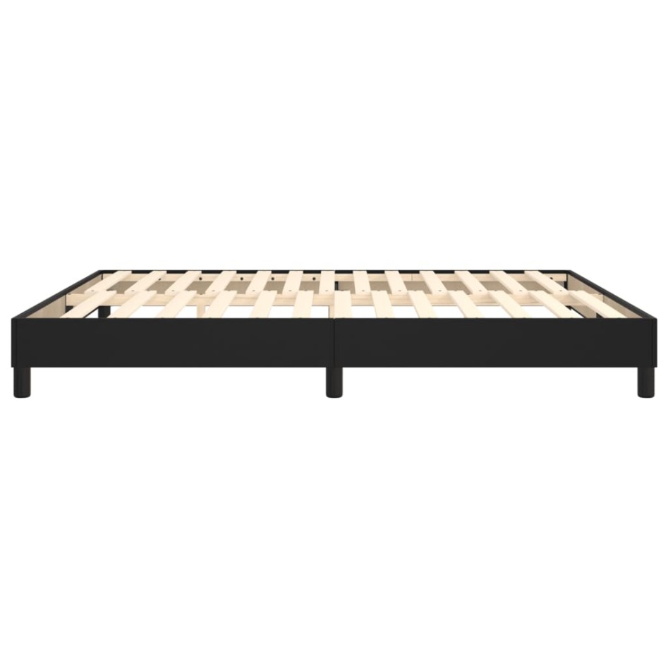Estructura de cama box spring cuero sintético negro 160x200