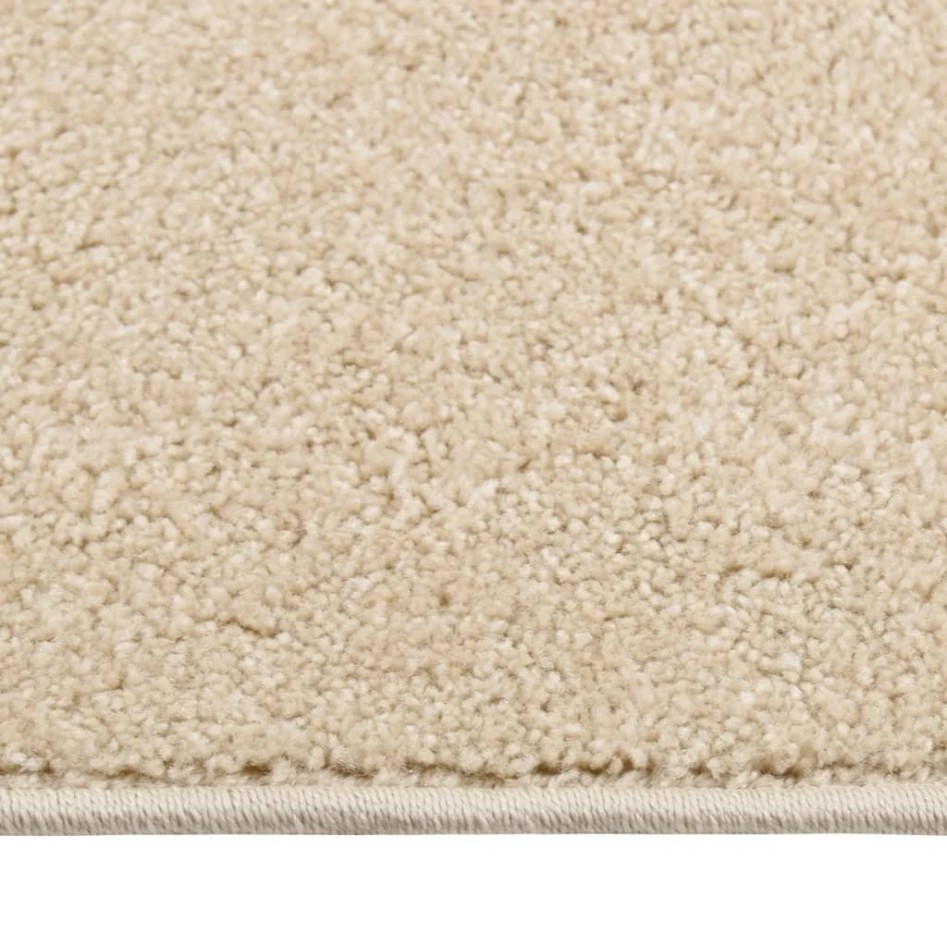 Alfombra de pelo corto beige 80x150