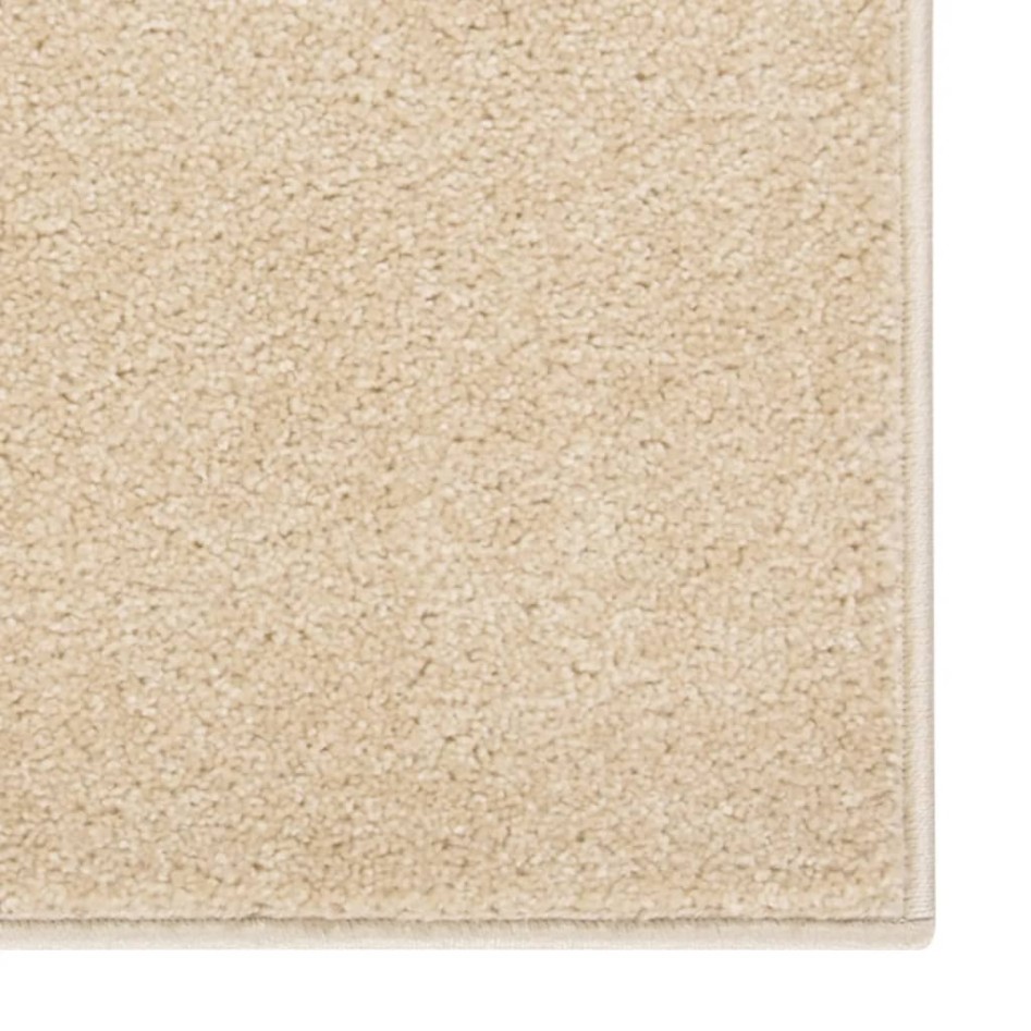 Alfombra de pelo corto beige 80x150