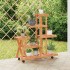 Soporte de flores con ruedas madera maciza abeto 95x25x101