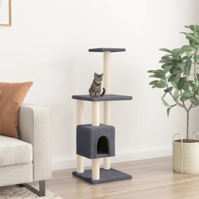 Rascador para gatos con postes de sisal gris oscuro 104