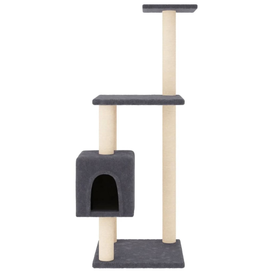 Rascador para gatos con postes de sisal gris oscuro 104