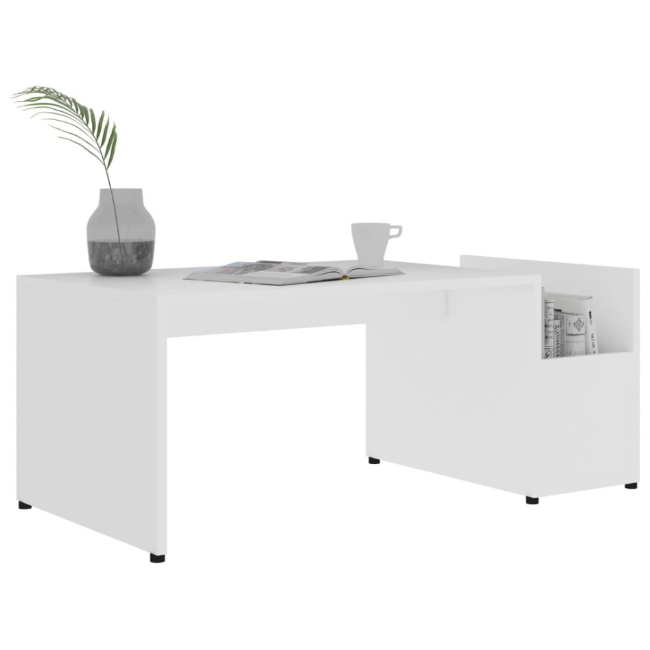 Mesa de centro madera contrachapada blanco 90x45x35