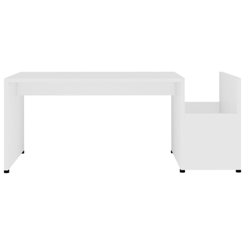 Mesa de centro madera contrachapada blanco 90x45x35