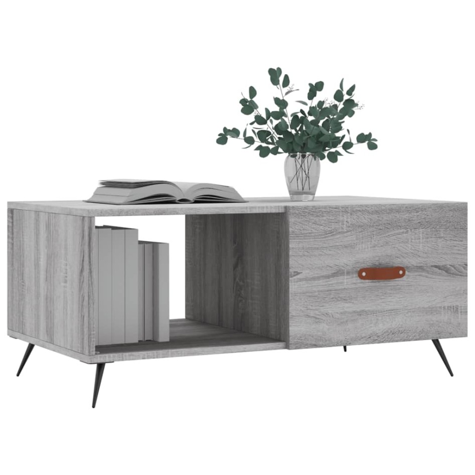 Mesa de centro madera contrachapada gris Sonoma 90x50x40