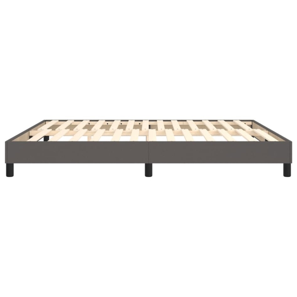 Estructura de cama box spring cuero sintético gris 160x200