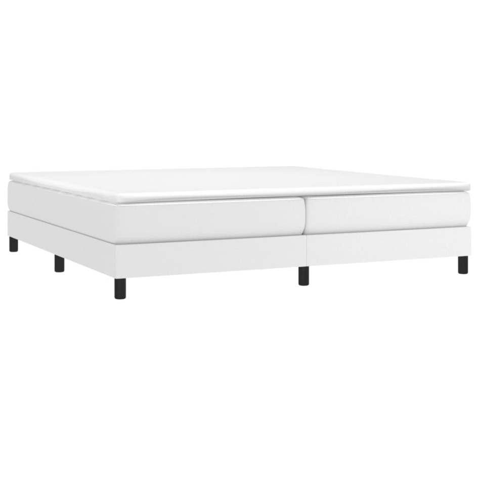 Estructura de cama box spring cuero sintético blanco 200x200