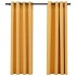 Cortinas opacas con ojales look lino 2 pzas amarillo 140x175