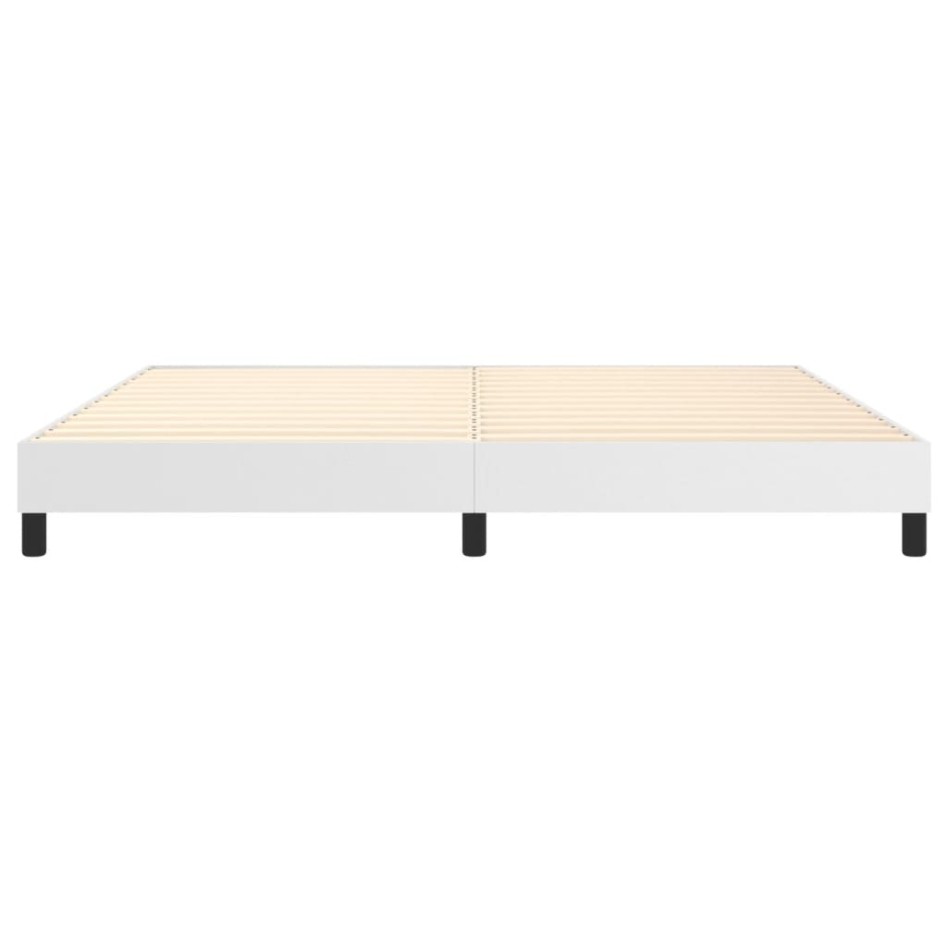 Estructura de cama box spring cuero sintético blanco 200x200