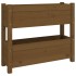 Jardinera de madera maciza de pino marrón miel 77x25x66