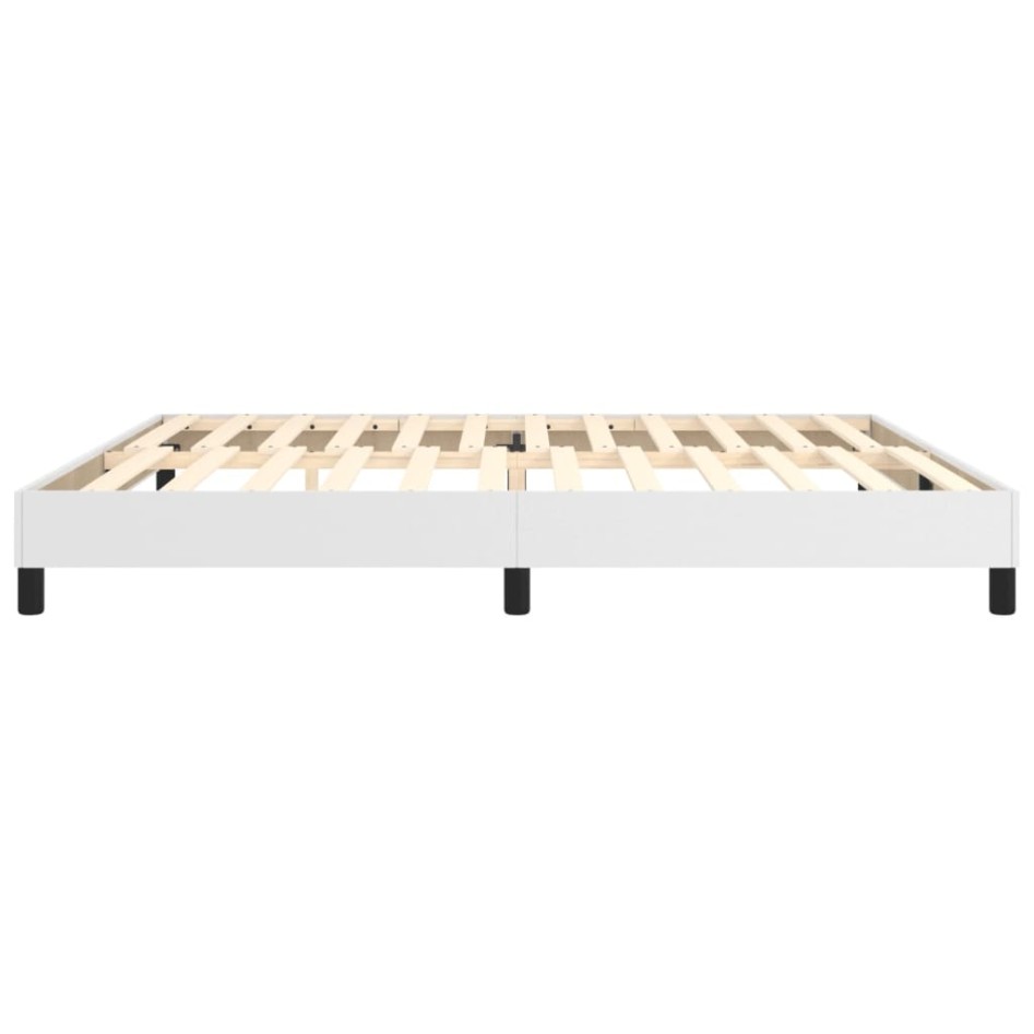 Estructura de cama box spring cuero sintético blanco 200x200