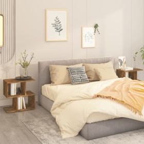 Mesitas de noche 2 uds contrachapada roble ahumado