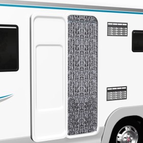 Cortina mosquitera de chenilla marrón y beige 56x185