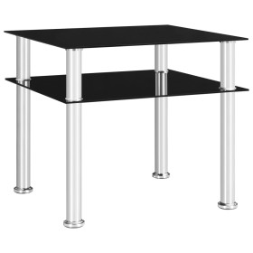 Mesa auxiliar vidrio templado negra 45x50x45