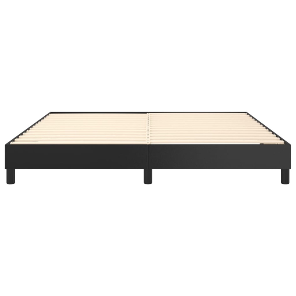 Estructura de cama box spring cuero sintético negro 180x200