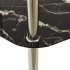 Mesa auxiliar 2 niveles vidrio transparente y negro 38x38x50