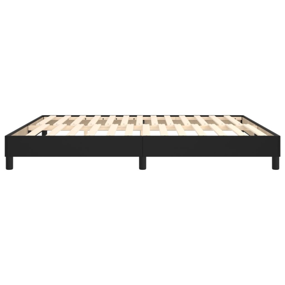 Estructura de cama box spring cuero sintético negro 180x200