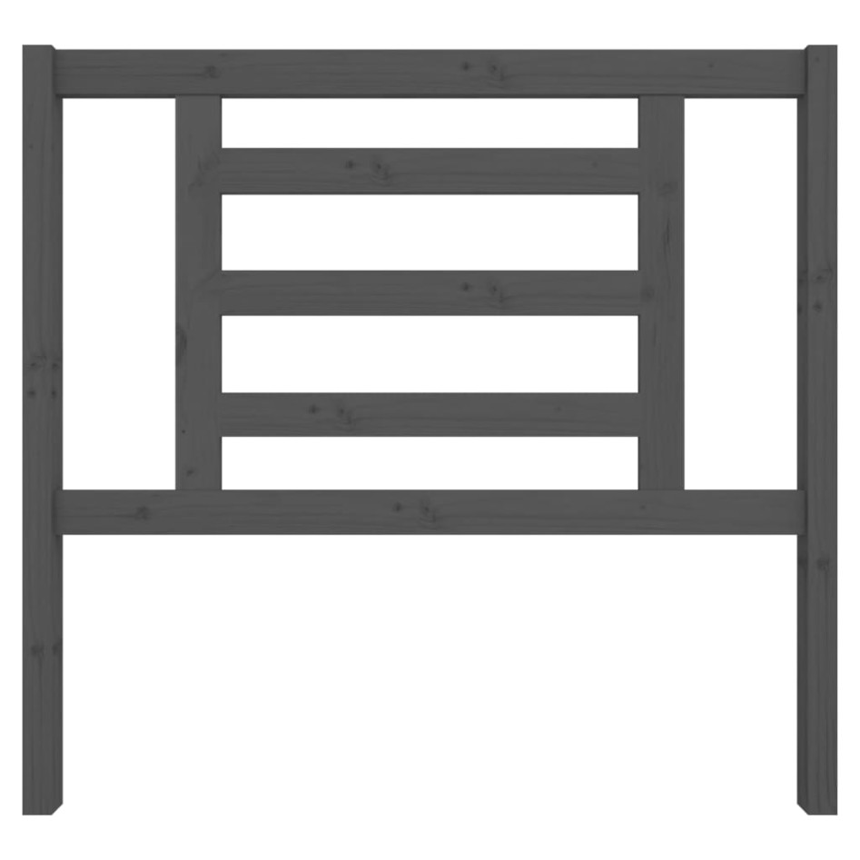 Cabecero de cama madera maciza de pino gris 106x4x100