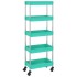 Carrito de cocina 5 niveles hierro y ABS turquesa 42x29x128