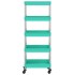 Carrito de cocina 5 niveles hierro y ABS turquesa 42x29x128