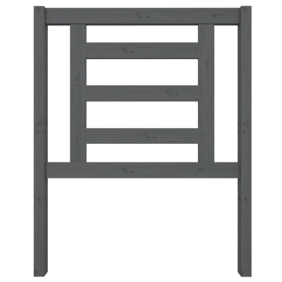 Cabecero de cama madera maciza de pino gris 81x4x100