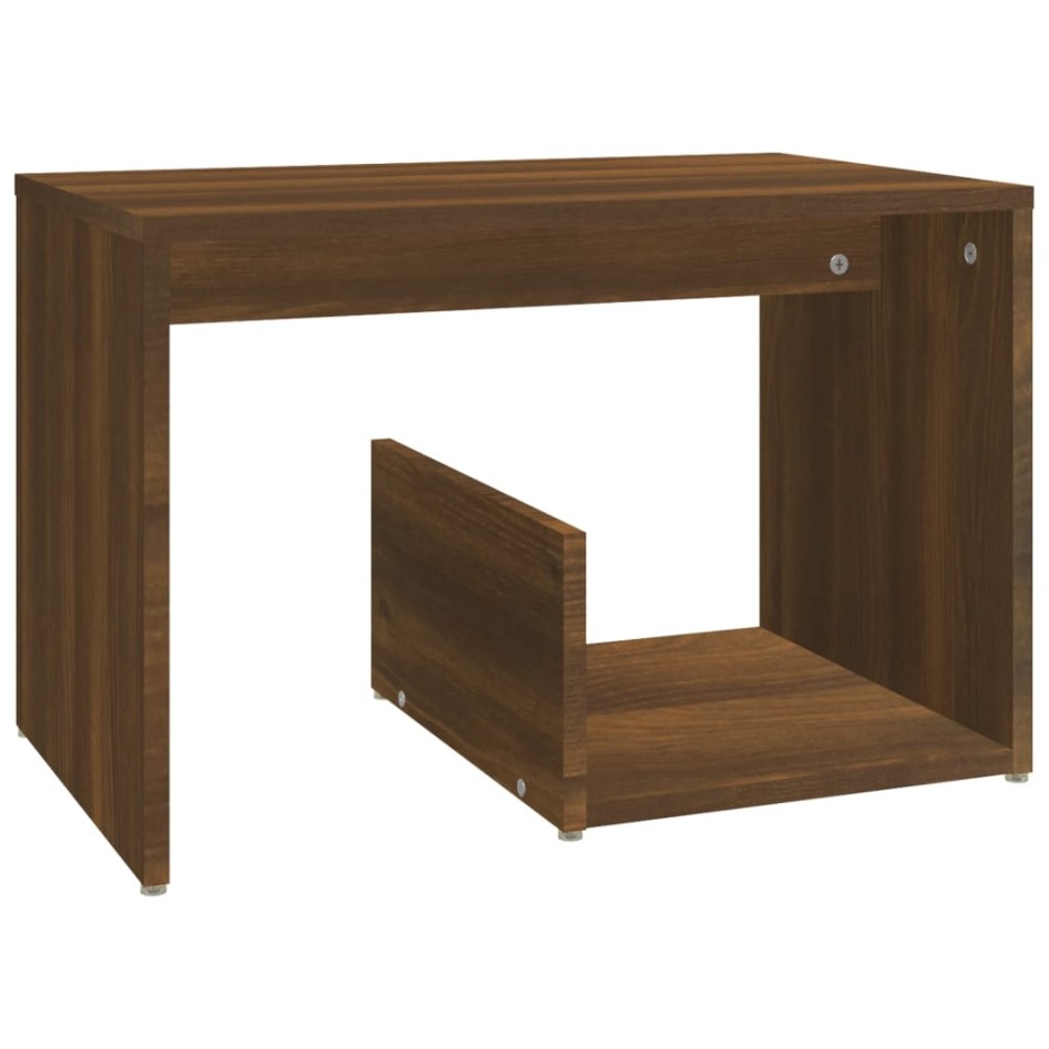Mesa auxiliar madera contrachapada roble marrón 59x36x38