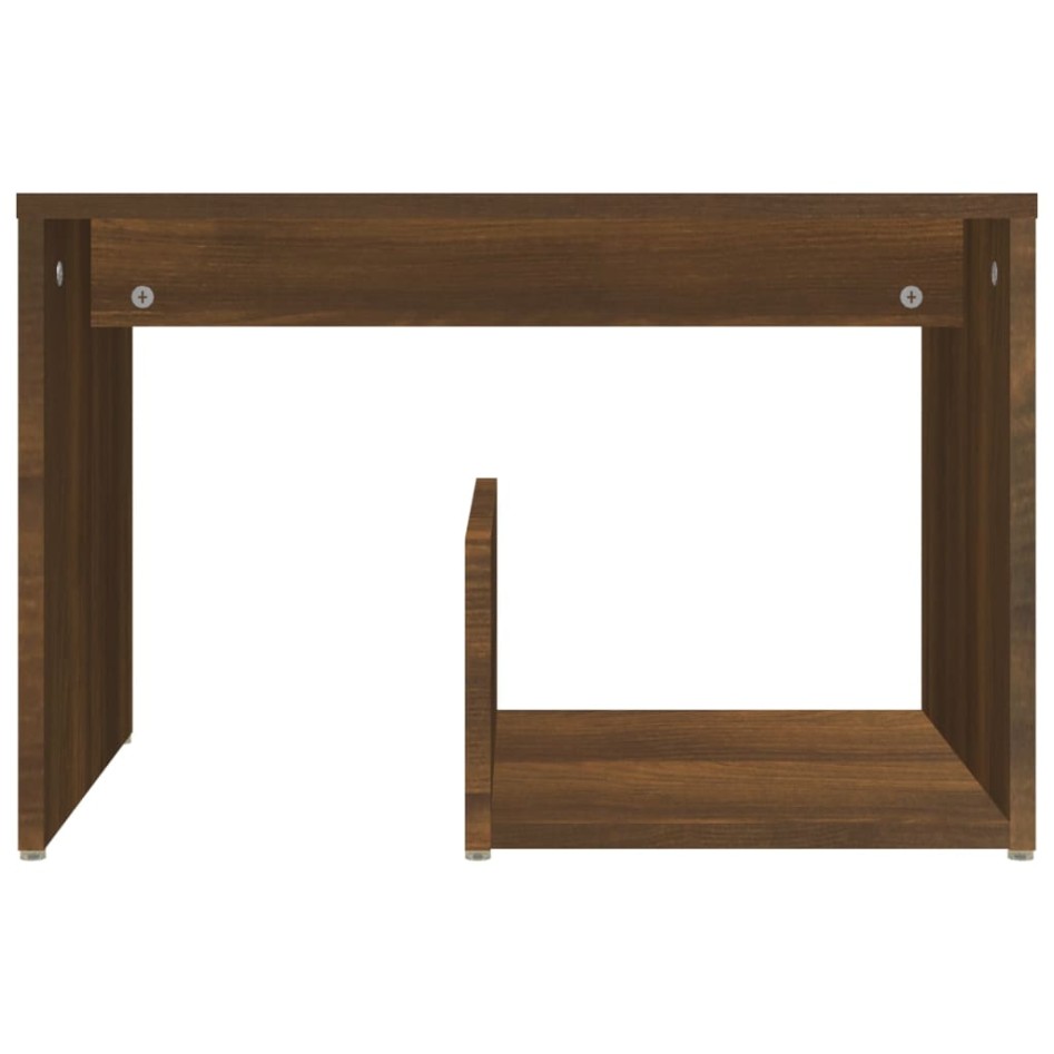Mesa auxiliar madera contrachapada roble marrón 59x36x38