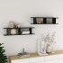 Estantes de pared 2 uds madera contrachapada negro 90x18x20