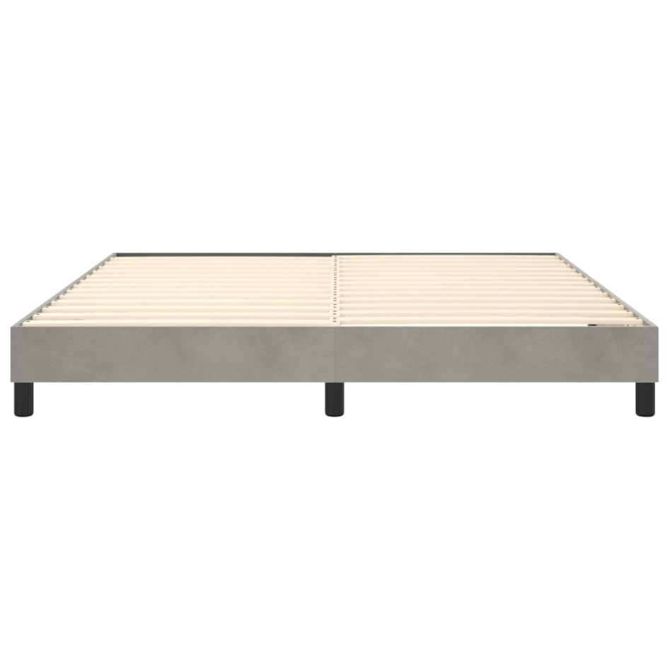 Estructura de cama box spring terciopelo gris claro 160x200