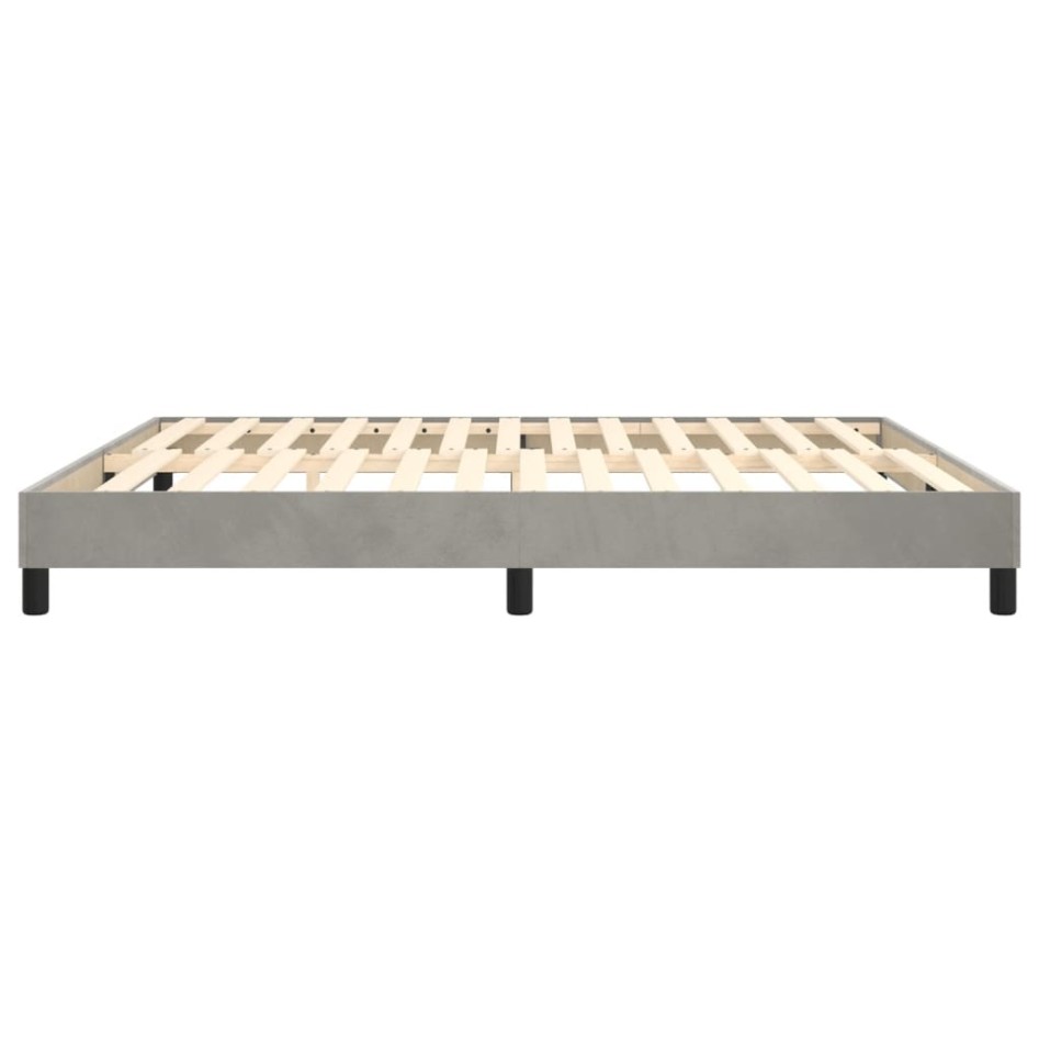 Estructura de cama box spring terciopelo gris claro 160x200