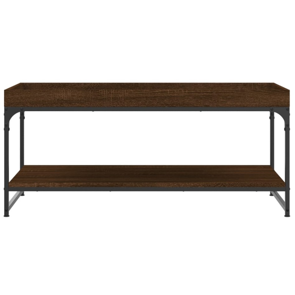Mesa de centro madera de ingeniería marrón roble 100x49x45