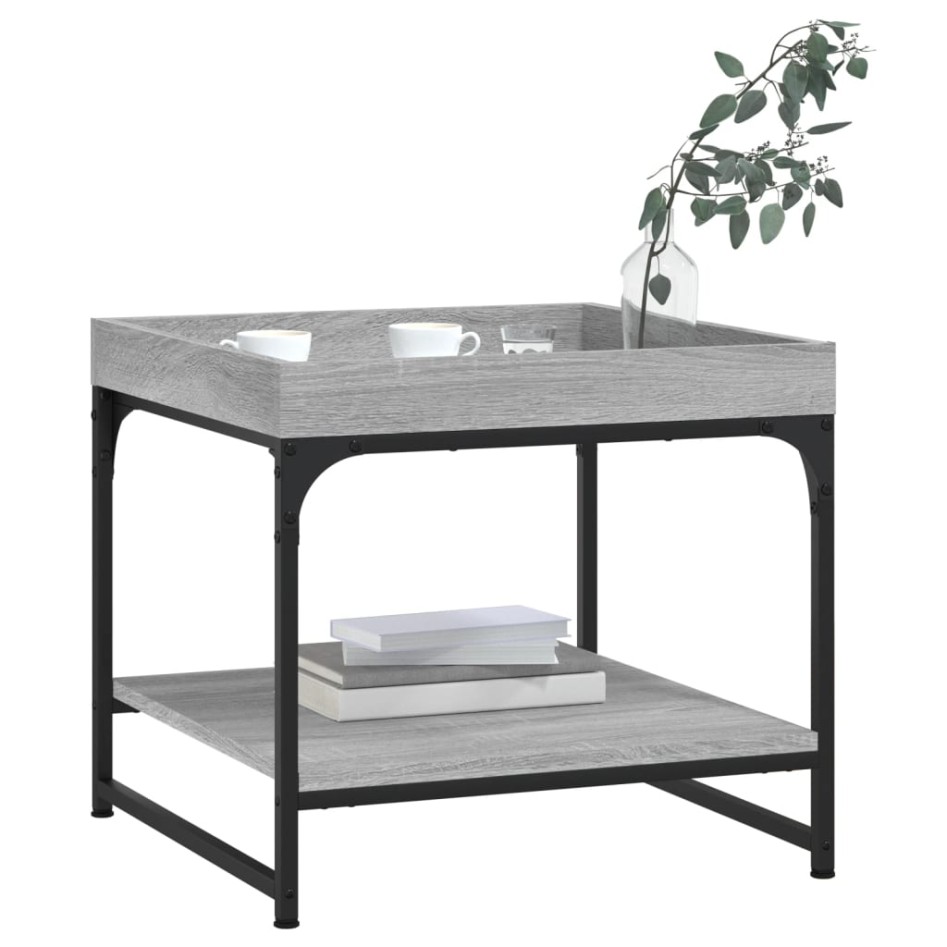 Mesa de centro madera de ingeniería gris Sonoma 49,5x49,5x45