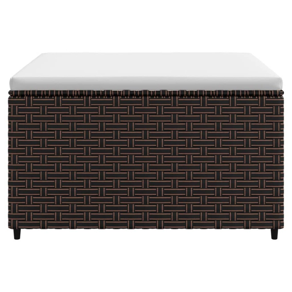 Reposapiés de jardín con cojín ratán sintético