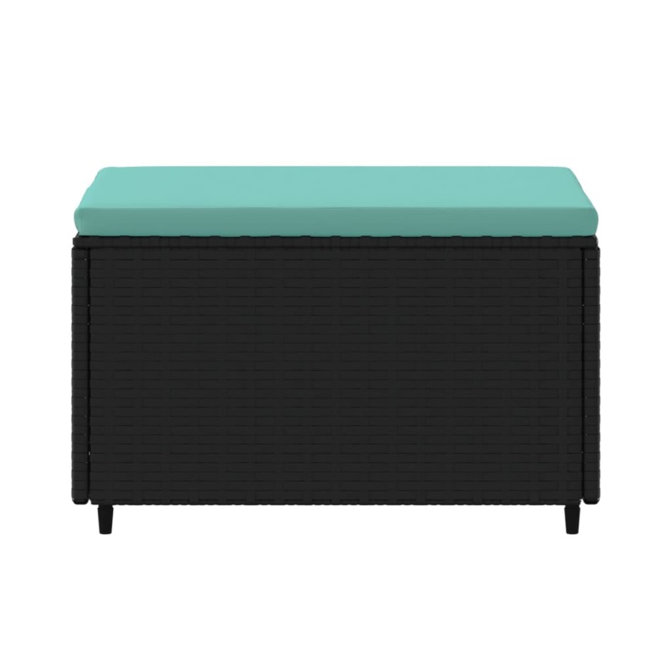 Reposapiés de jardín con cojín ratán sintético