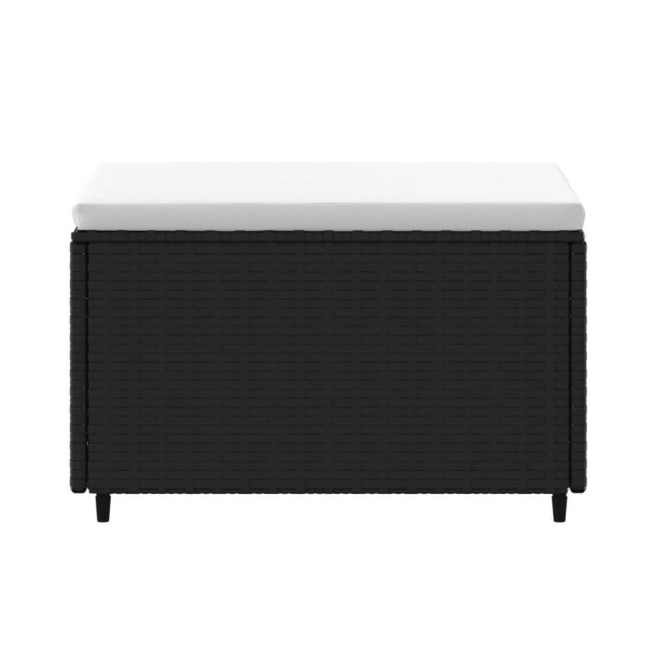 Reposapiés de jardín con cojín ratán sintético