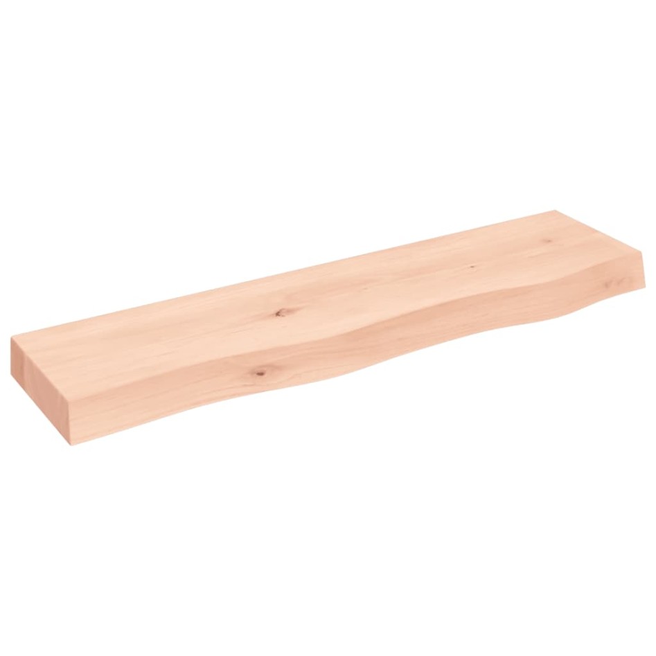 Estante de pared madera maciza de roble sin tratar 80x20x6