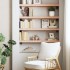 Estante de pared madera maciza de roble sin tratar 80x20x6