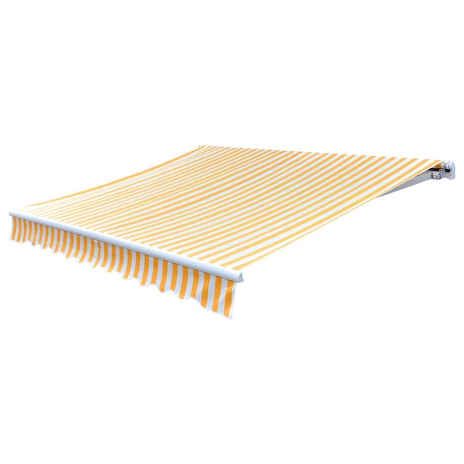 Toldo de lona naranja y blanco 350x250