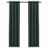Cortinas opacas con ojales look de lino 2 pzas verde 140x245