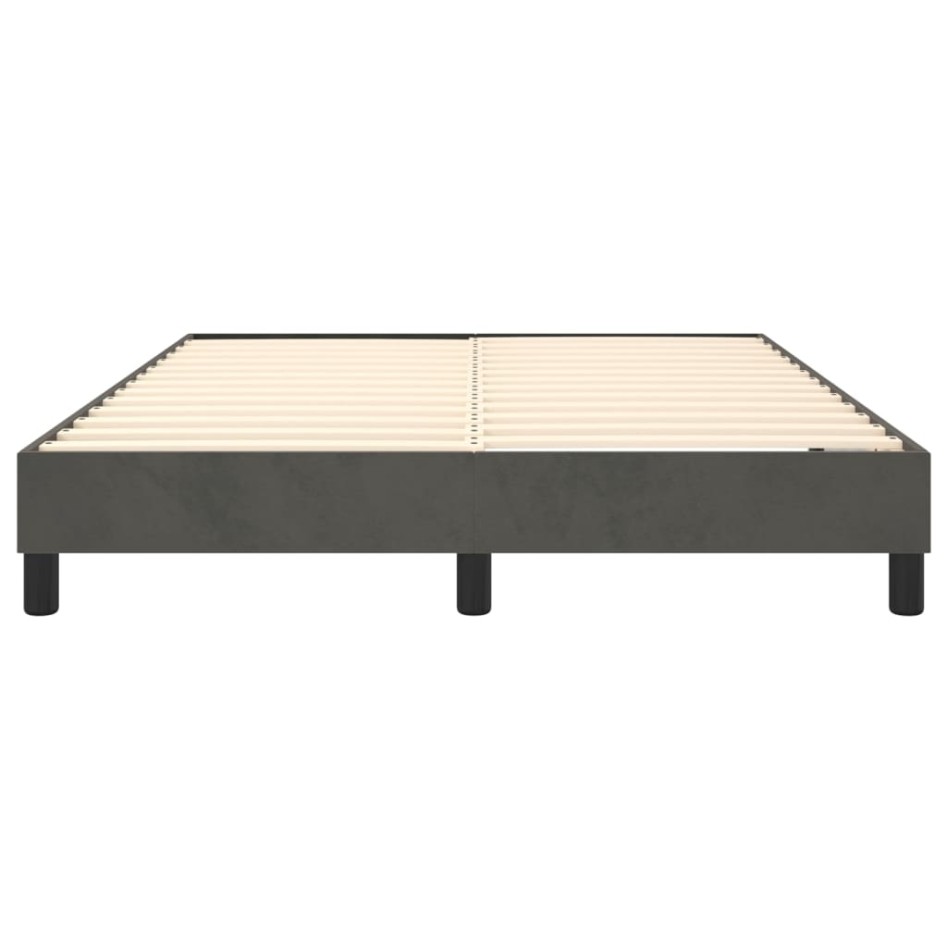 Estructura de cama box spring terciopelo gris oscuro 140x200