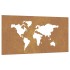 Adorno de pared jardín acero corten diseño mapamundi 105x55