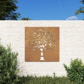 Adorno de pared de jardín acero corten diseño árbol 55x55
