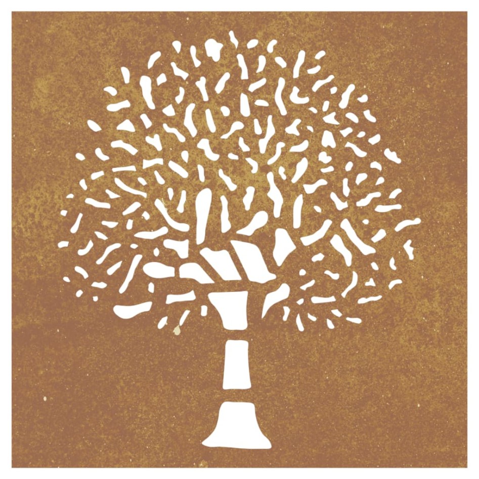 Adorno de pared de jardín acero corten diseño árbol 55x55