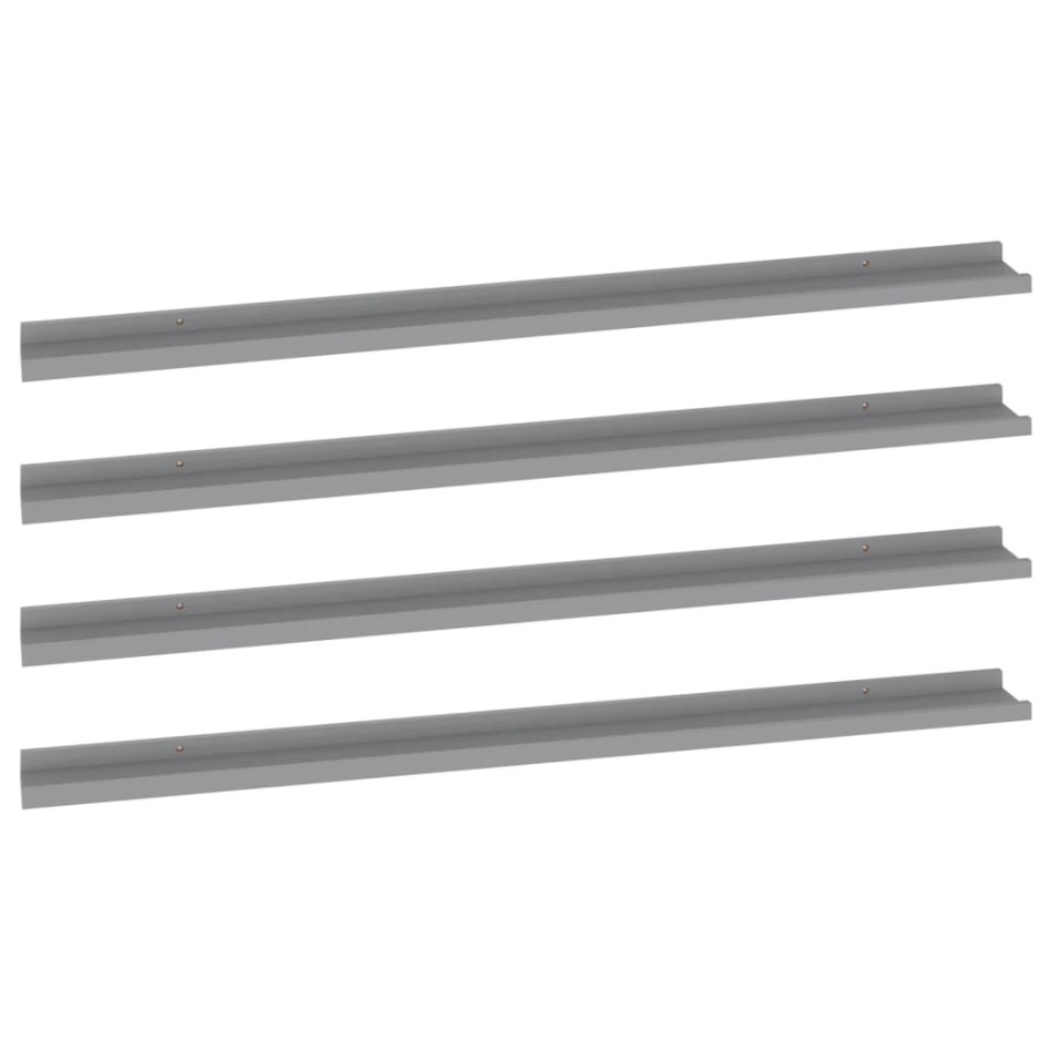 Estantes de pared 4 unidades gris 115x9x3