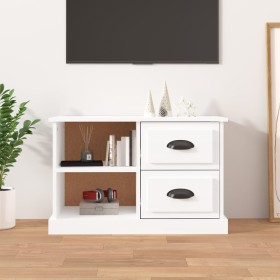 Mueble de TV madera contrachapada blanco brillo 73x35,5x47,5