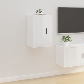 Mueble para TV de pared blanco brillante 40x34,5x60