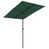 Sombrilla de jardín con palo de aluminio verde 2x1,5